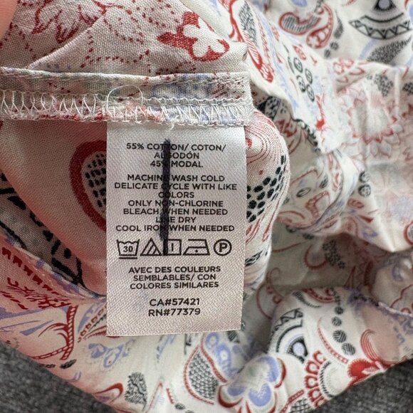 Ann Taylor Factory Top Womens M Paisley Button-Up Shirt Boho Fairy Business - Picture 4 of 13
